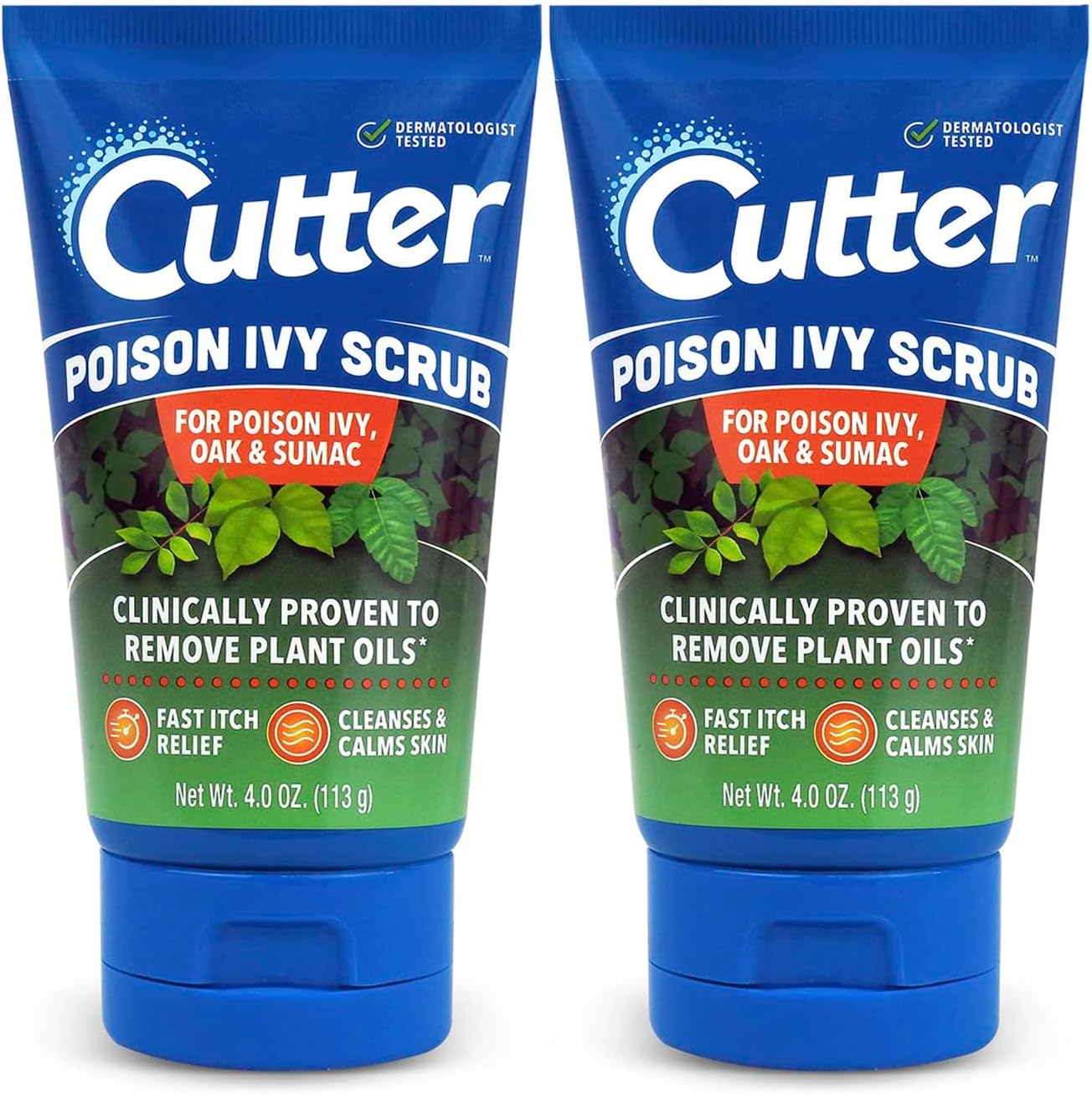 Cutter Poison Ivy, Oak, and Sumac Scrub - Fast Itch Relief, Gentle Cleansing, Natural Exfoliation for Soothing Skin Care, Fragrance-Free. Outdoor Essential for Hiking, Camping, Hunting, and Gardening. - Image 1