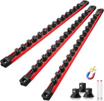Reniteco Magnetic Socket Organizer Set, 3-Pack 1/2" Socket Rails | 36 Clips, Heavy-Duty Aluminum Alloy Rails, 360 degrees Swivel Removable ABS Clips, Magnetic Base, Toolbox Drawer or Wall Mount - Image 12