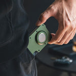 VULKIT minimalist wallet in army green color angle