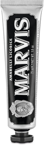 Marvis Amarelli Licorice premium Italian dental cream package showing authentic imported branding