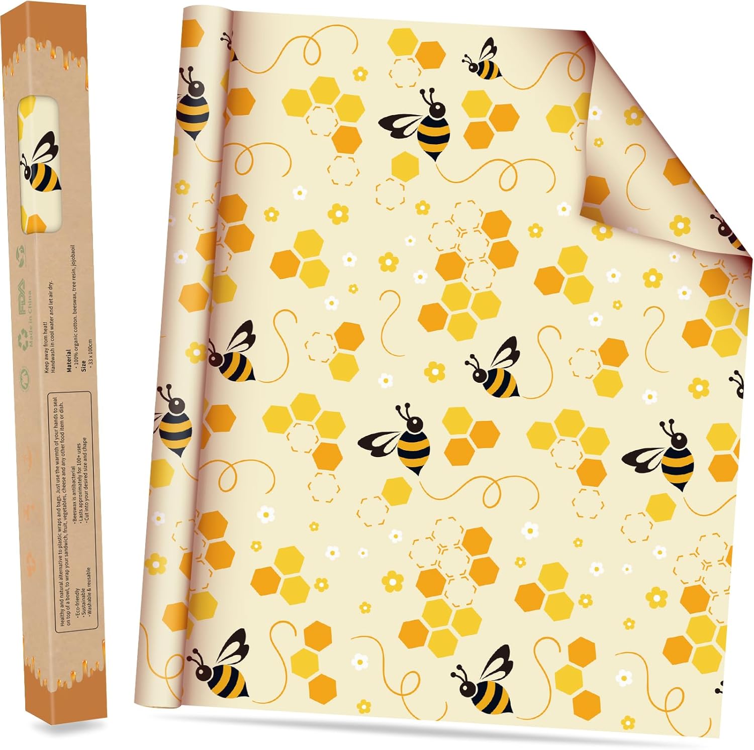 PICcircuit organic beeswax food wrap roll front view
