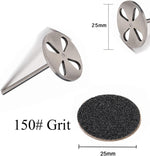 Close up of 3/32 shank stainless steel mandrel bit for electric foot file