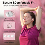 Hadbleng gym earbuds resting on clean flat background for product scale