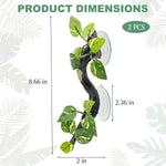 Fhiny reptile branch with suction cups attached to glass