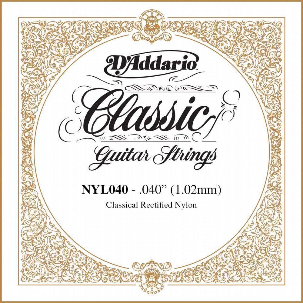 D'Addario NYL040 Rectified Nylon Classical Guitar Single String front packaging view