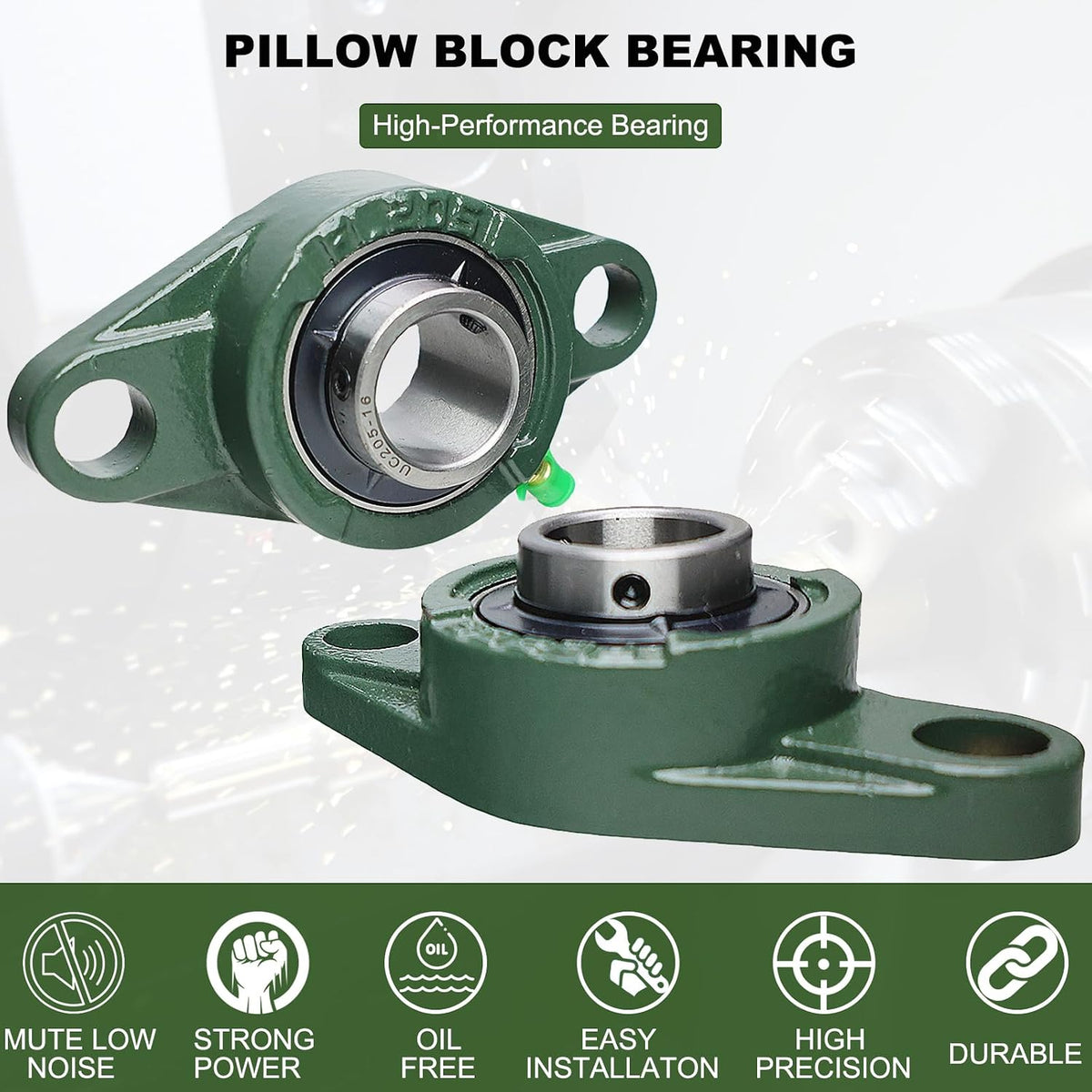 Sackorange 1 inch bore bearing showing dual bolt mounting holes