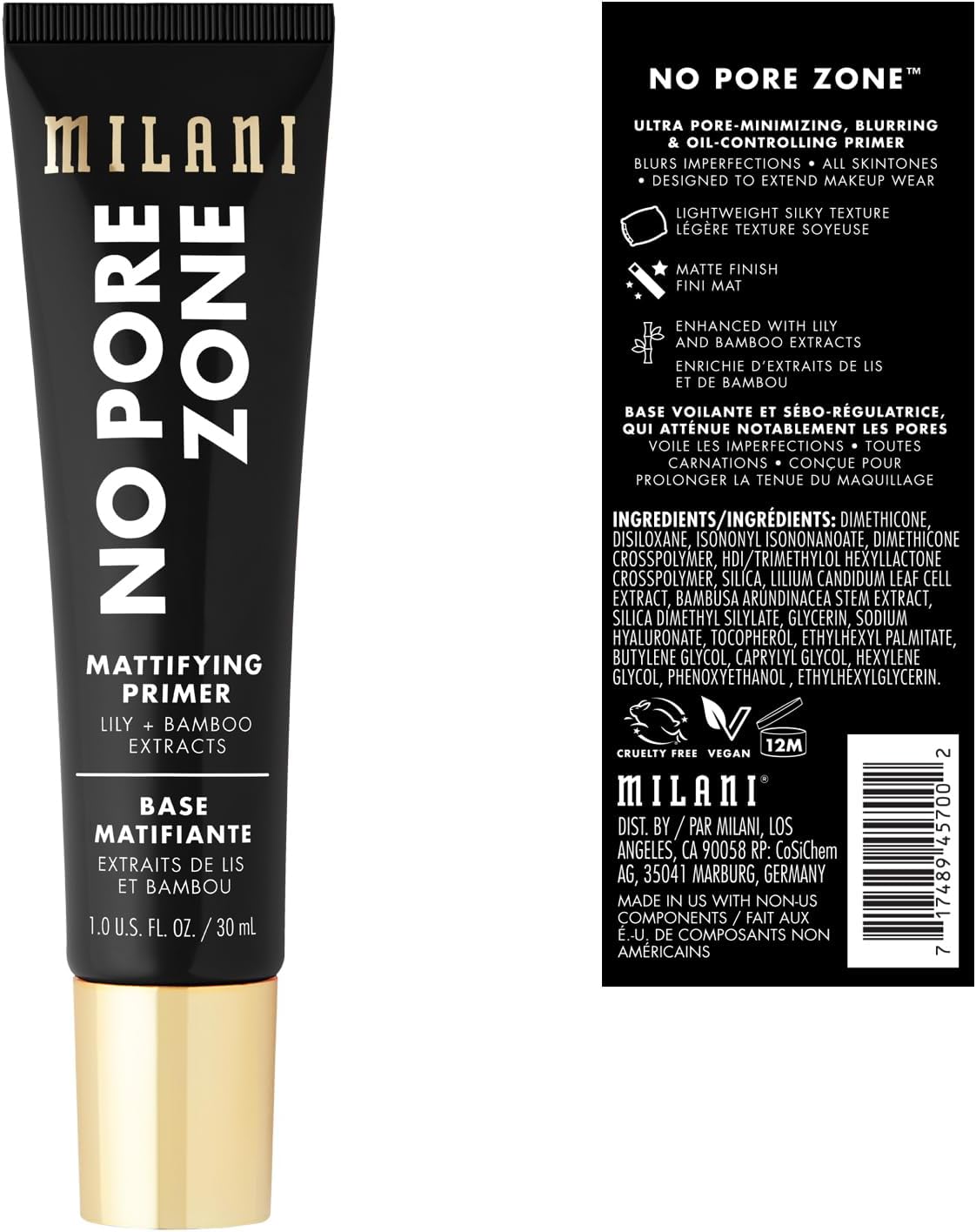 Milani No Pore Zone Mattifying Face Primer product texture closeup
