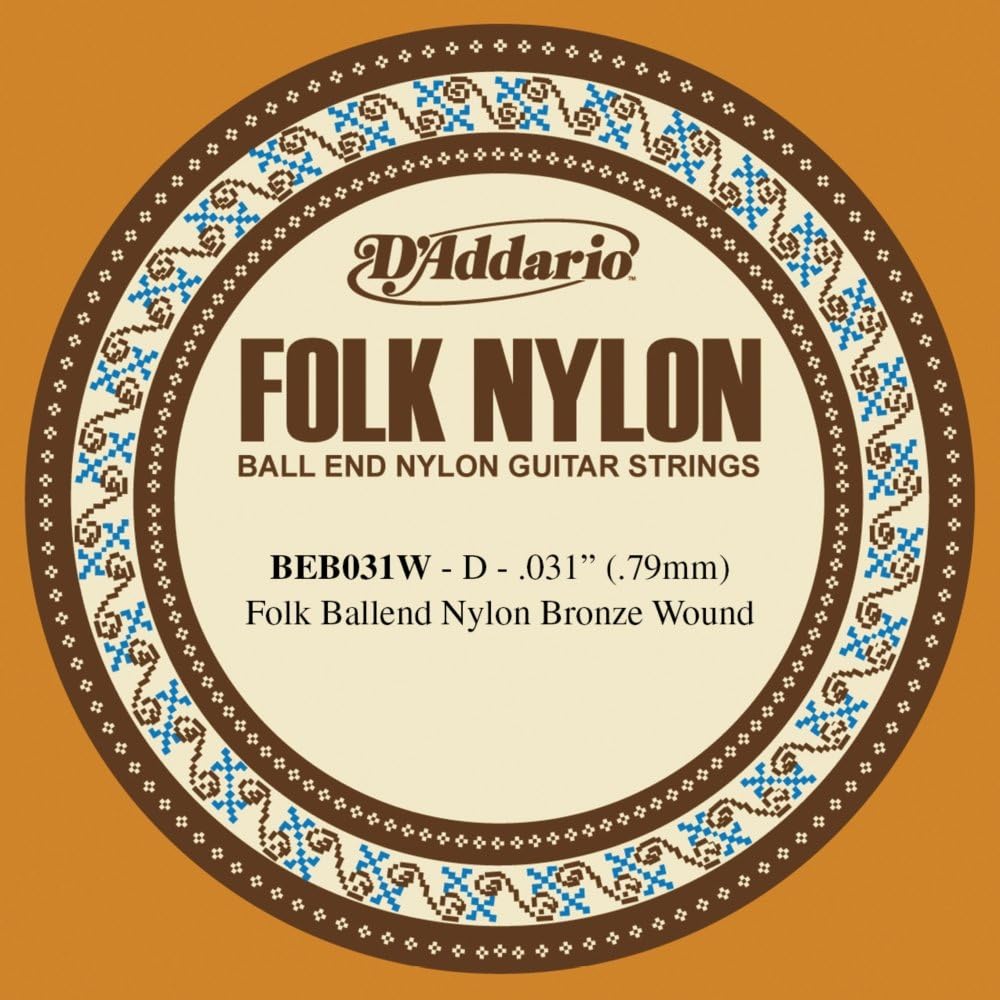 D'Addario BEC032 Folk Nylon Guitar Single String, Clear Nylon, Ball End, .032 - Image 10