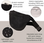 Close-up of the adjustable strap and quick-release buckle on the baggallini sling