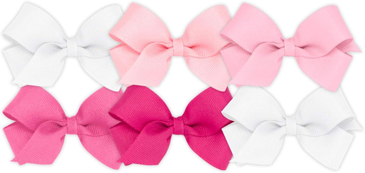 Wee Ones Girls' 6 Piece Set of Bows, Solid Grosgrain Variety Pack on a WeeStay No-Slip Hair Clip, Mini, Red, Orange, Yellow, Navy, Green, Purple - Image 11