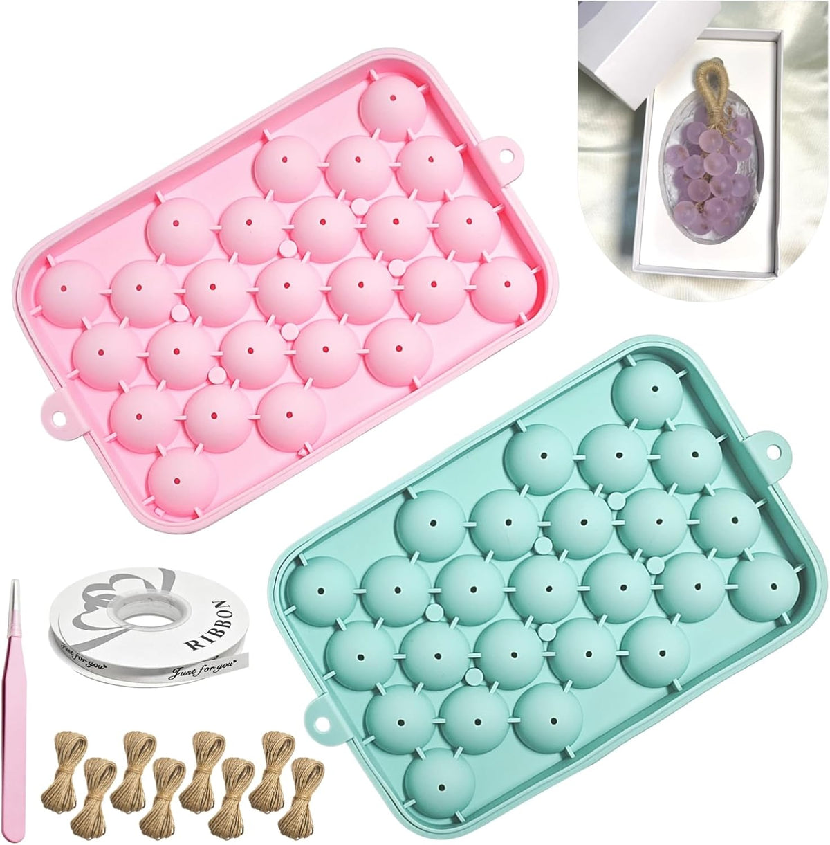 QZV DIY soap making kit front view with silicone molds and accessories