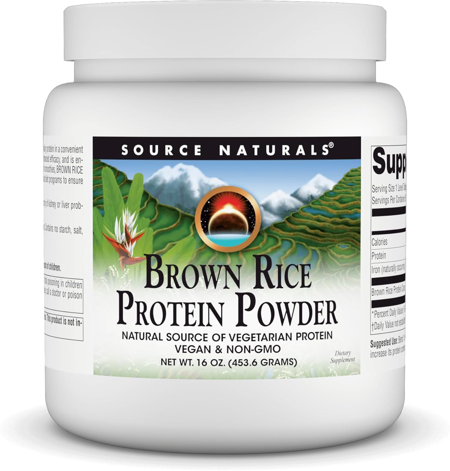 Source Naturals Brown Rice Protein Powder front view vegan supplement