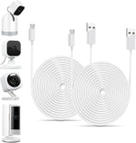 TEKCAM 16 FT Micro USB Camera Charger Extension Cable front view pack of two