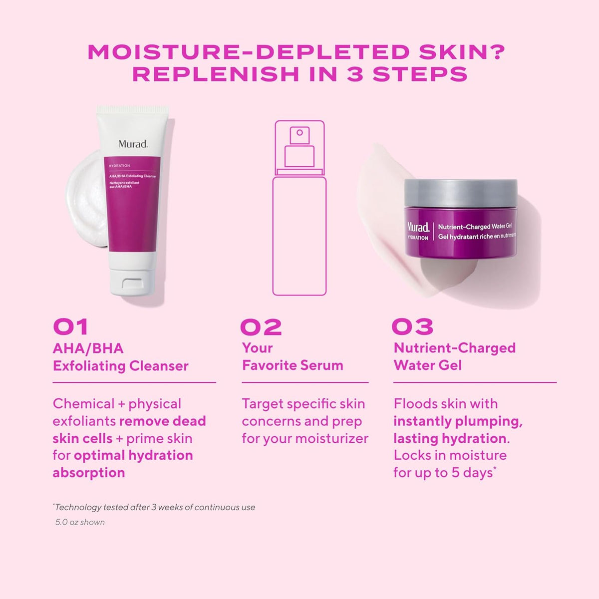 Authentic Murad 500 milliliter exfoliating facial cleanser for glowing skin