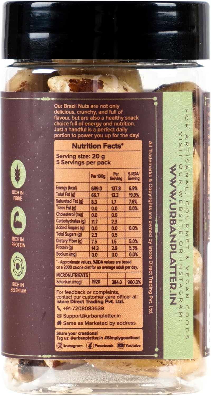 Urban Platter Brazil nuts packaging and label detail