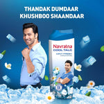 Navratna mint fresh talc powder dispensing cap close up