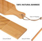 Handcrafted gnocchi rolling board angled display