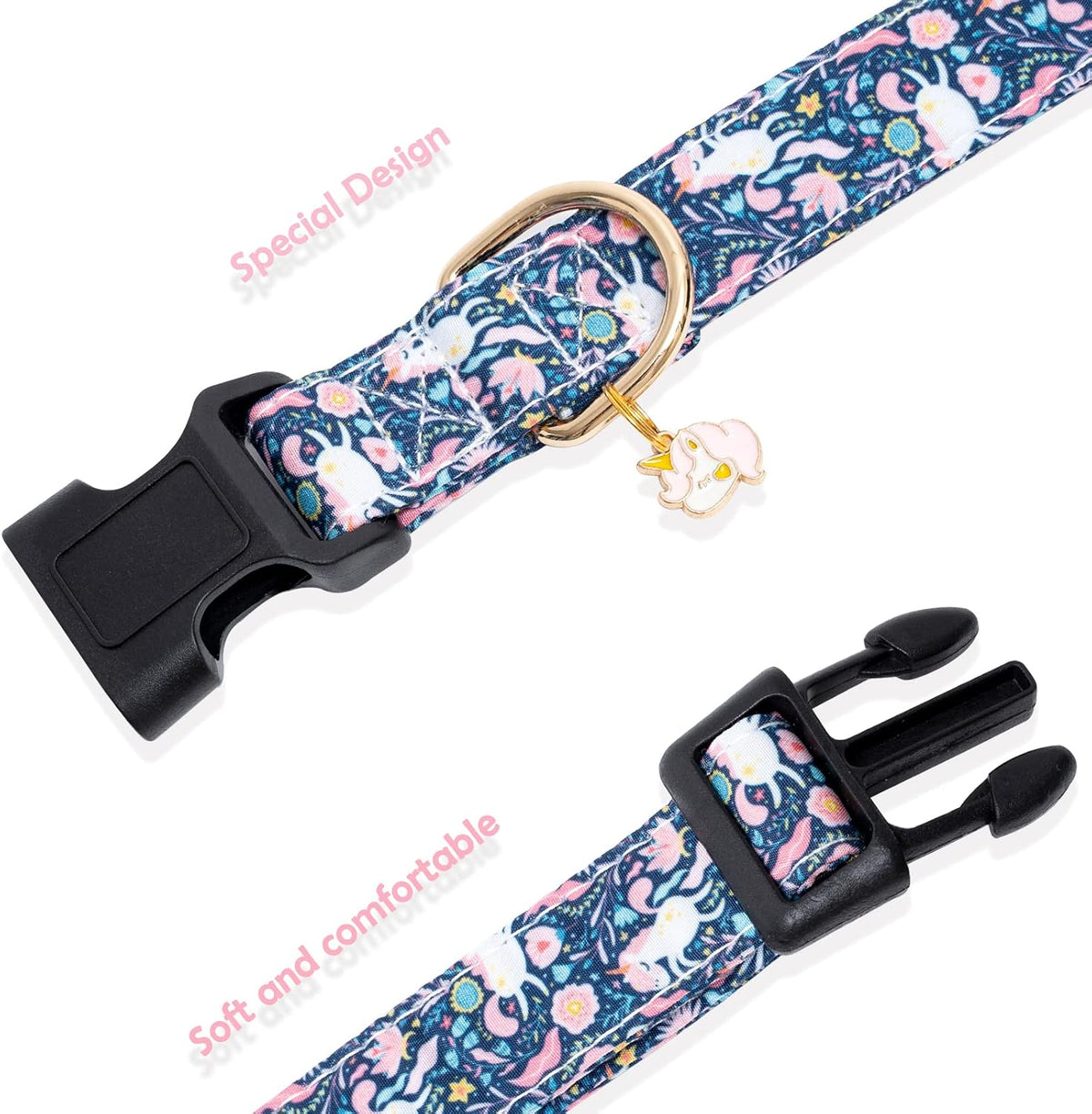 Faygarsle extra small dog collar with unicorn charm