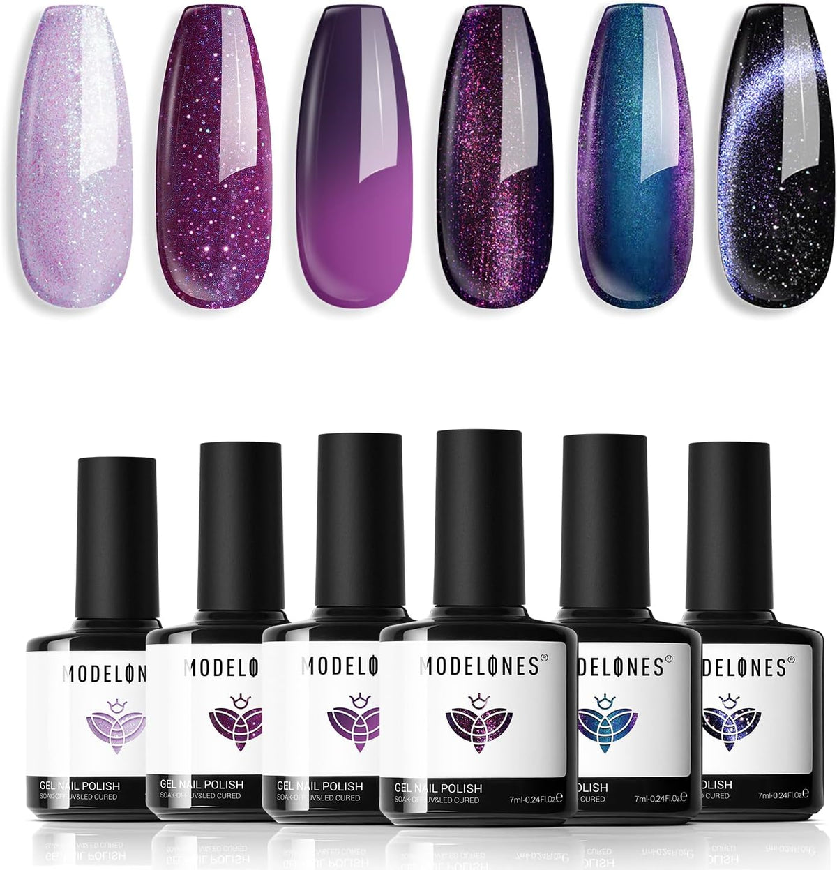 modelones Fall Gel Nail Polish Set 6 Colors, Nude Brown Burgundy - Image 14