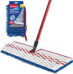 O-Cedar Hardwood Floor 3-Action Mop front view showcasing the red base and three piece handle for premium home cleaning.