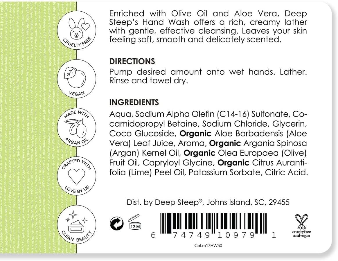 Deep Steep Argan Oil hand wash 17.6 fluid ounce packaging details