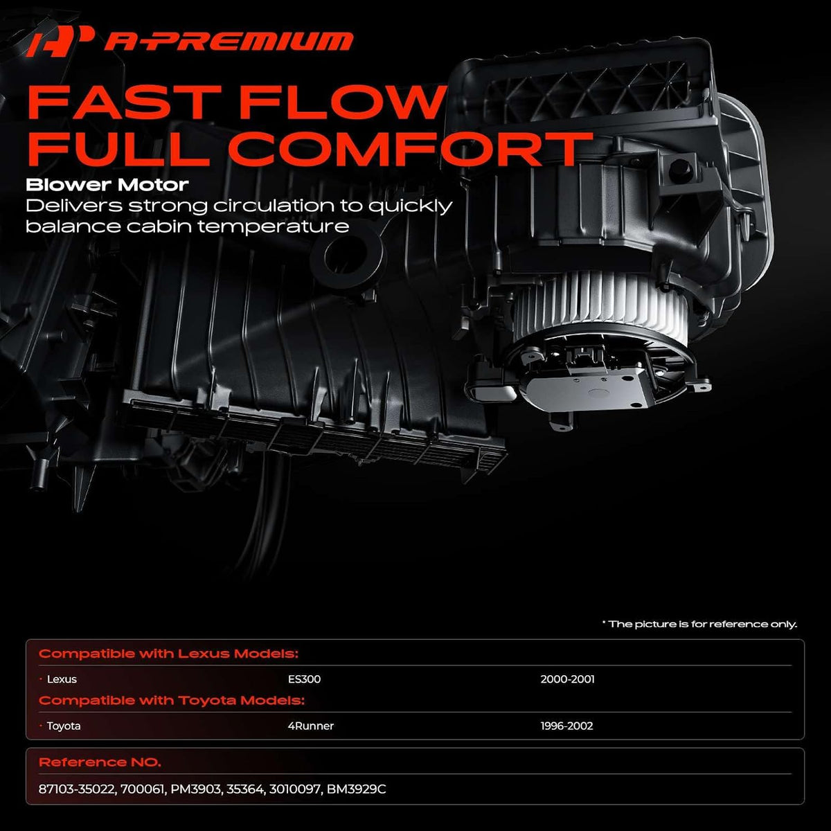 A-Premium blower motor assembly with attached fan cage