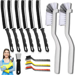 TURUM crevice cleaning brush set front view showing twelve multi colored hard bristle gap tools arranged neatly.