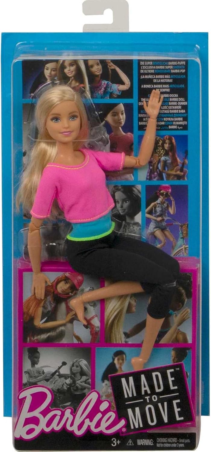 Close up of Barbie Made To Move face and blonde hairstyle