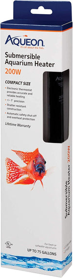 Aqueon 200W aquarium heater front view packaging
