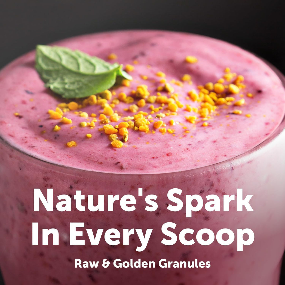 Micro Ingredients bee pollen granules suggested serving in a smoothie