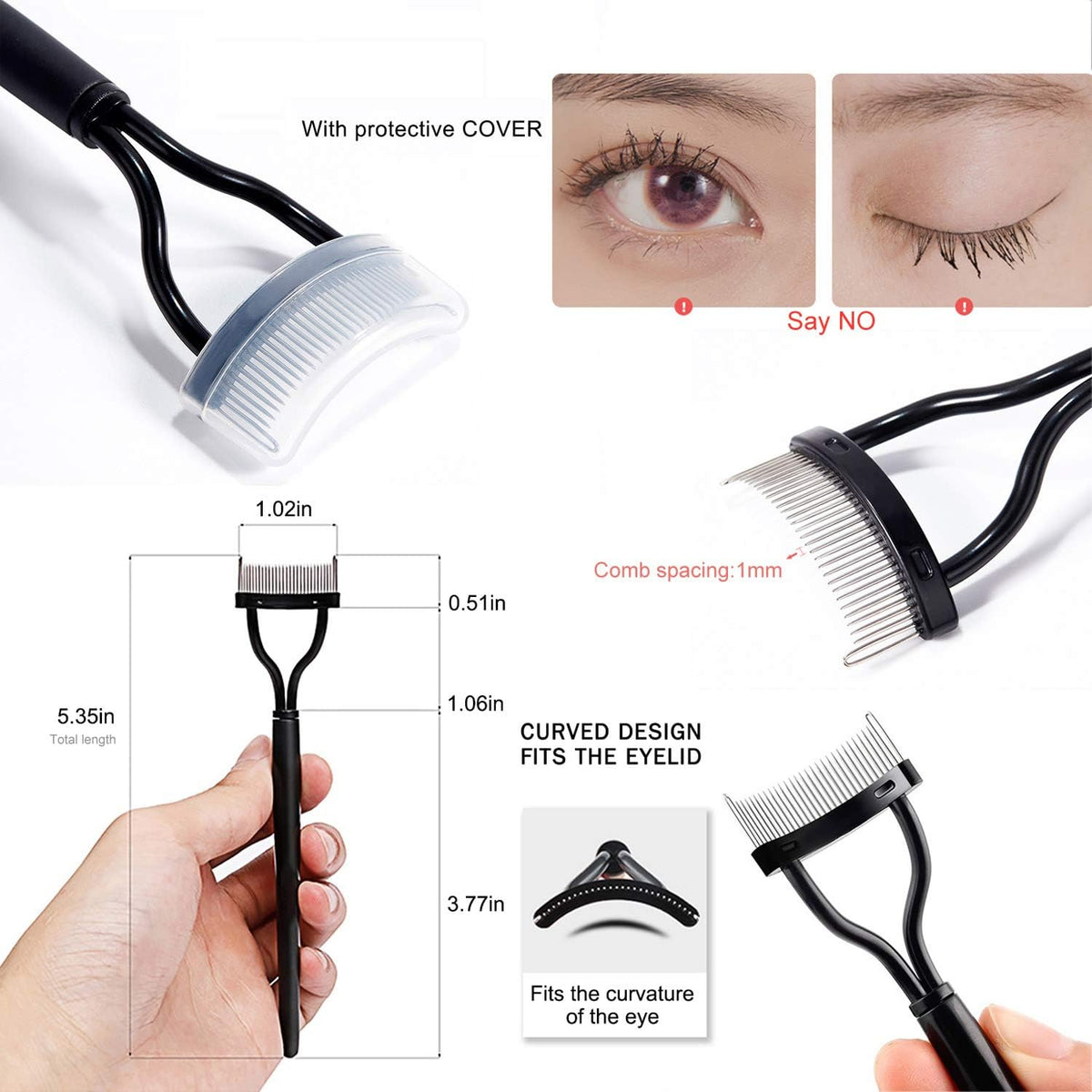 17IF eyebrow brush and lash definer tool in use