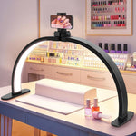 Nail Half Moon Light: Arch Rhinestone LED 29in Moonlight with Phone Holder Stand 3 Light Colors /10 Brightness Levels - Professional Nail Salon Esthetician Media Tech(Diamond,Large) - Image 9