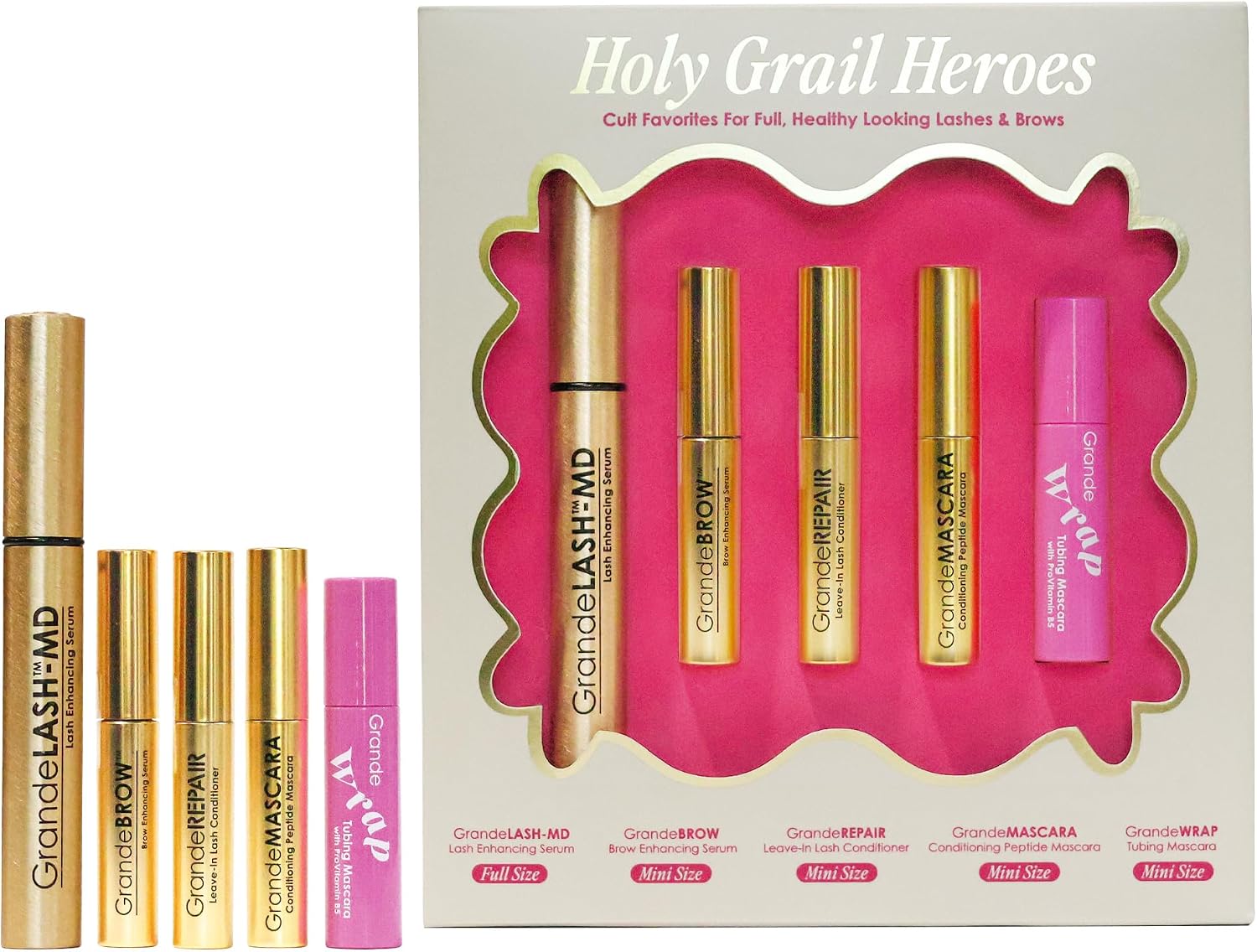 Grande Cosmetics Holy Grail Heroes front view cosmetics set