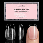 MelodySusie extra short ballerina nail tips in a 300 piece clear soft gel extension set