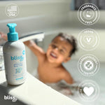 Premium vegan baby wash infused with avocado oil and shea butter