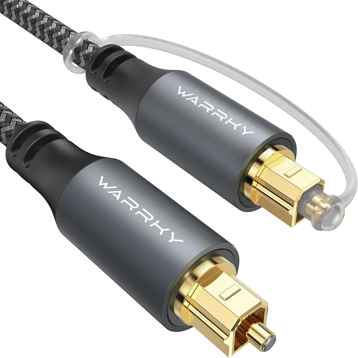 Warrky Optical Audio Cable front view showing gold plated connectors