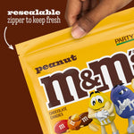 M&M'S party size chocolate candy bags showing roasted peanut details