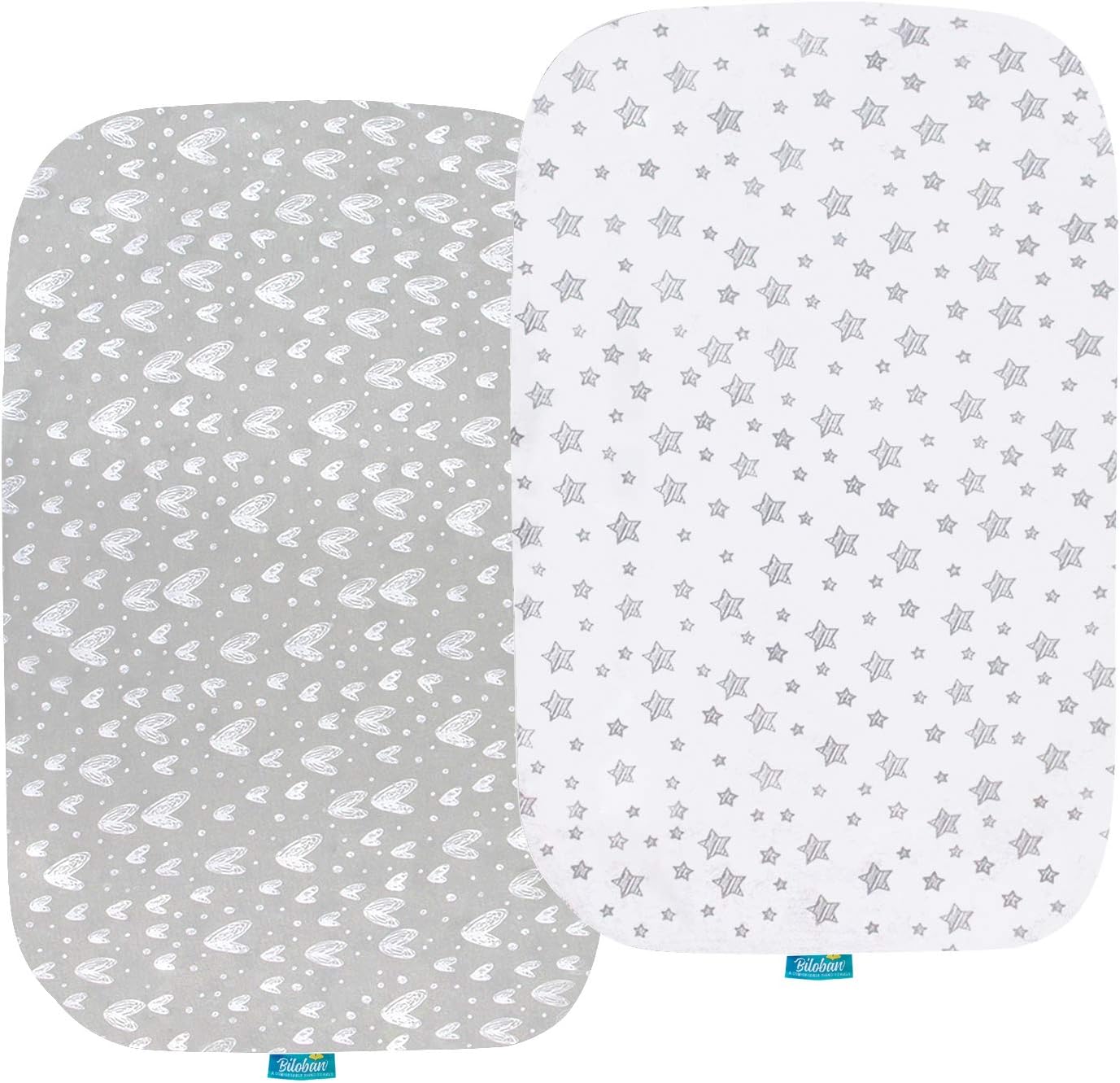 Biloban bassinet sheets compatible with Baby Delight Beside Me Dreamer front view