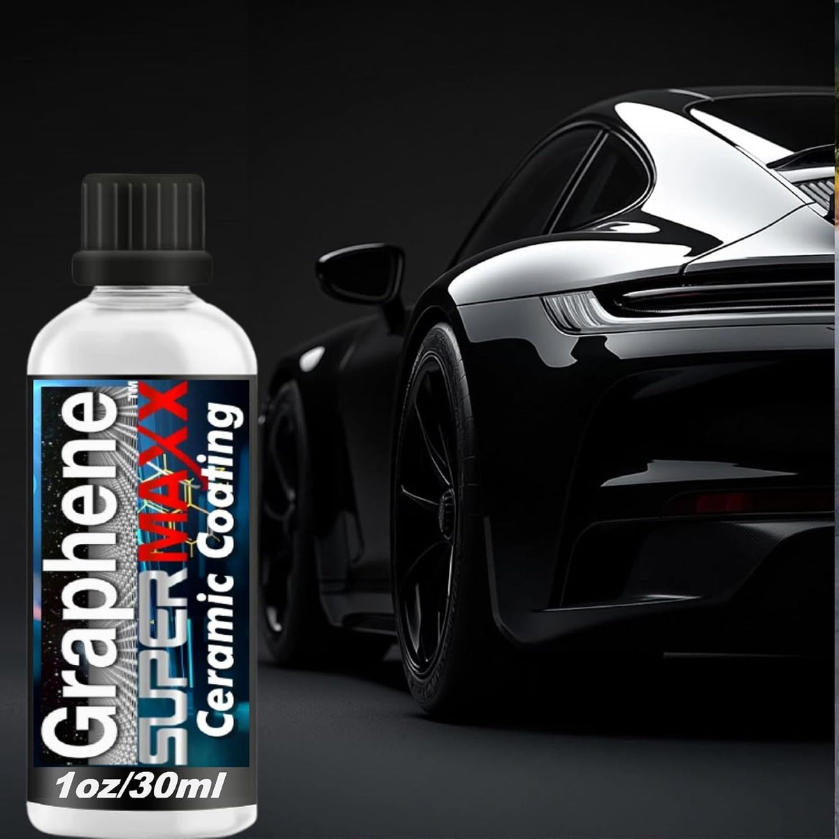 Supermaxx Graphene Ceramic Car Coating bottle front view automotive paint protection