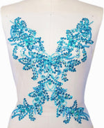 White decorative DIY clothing patch with rhinestones