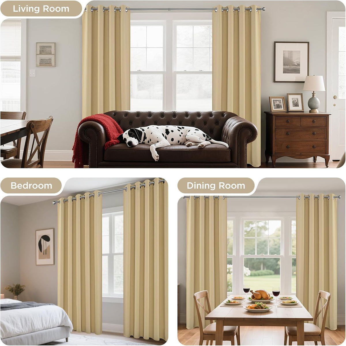 Joydeco light blocking curtains folded view
