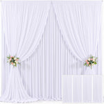 Outpain white backdrop curtain panels front view for wedding stage decor