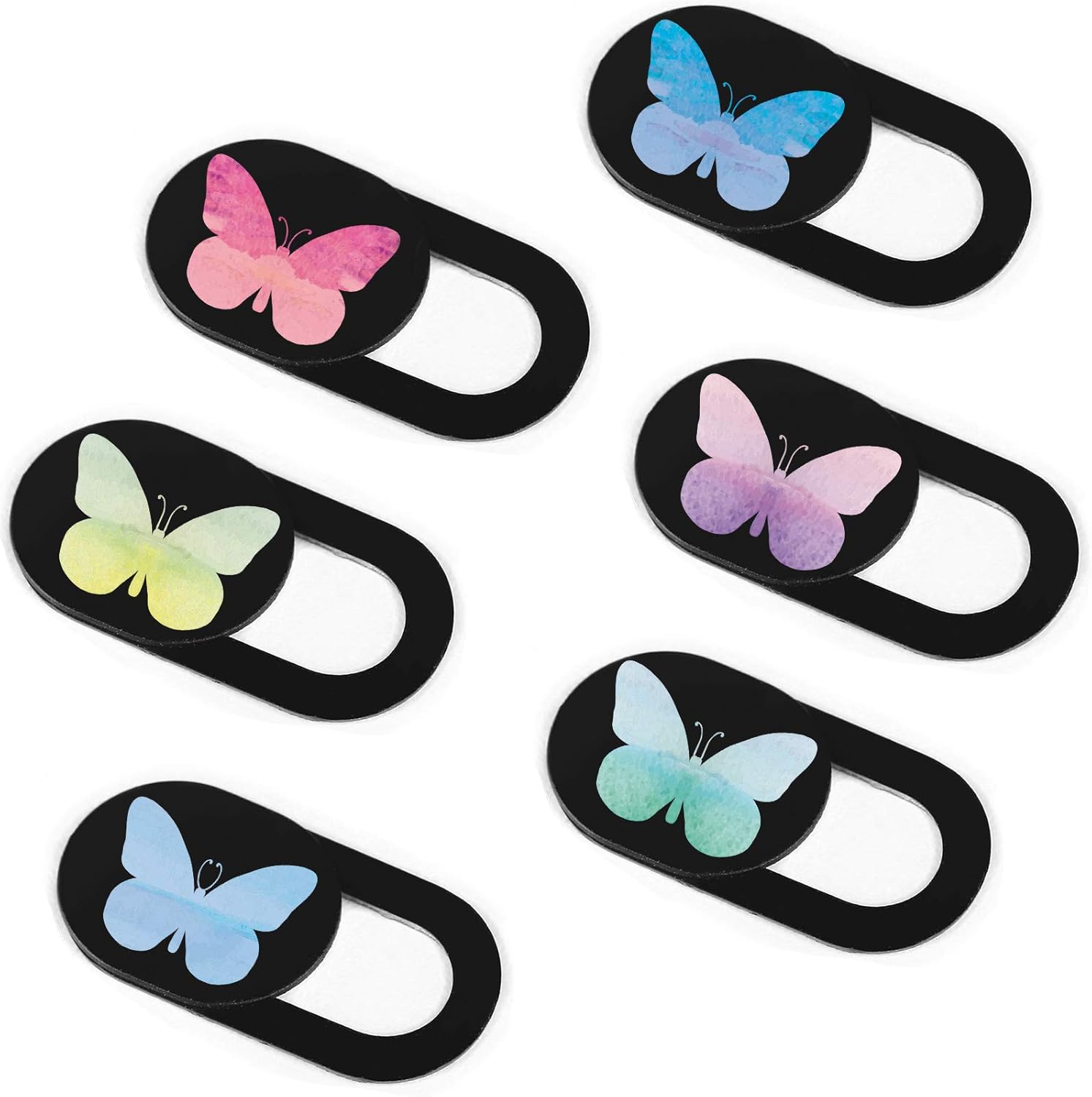 IMNEXT2U Webcam Cover Slide front view showing butterfly design on laptop camera