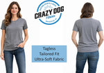 Crazy Dog T-Shirts women's funny tee fabric close up
