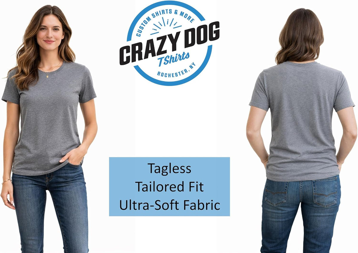 Crazy Dog T-Shirts women's funny tee fabric close up