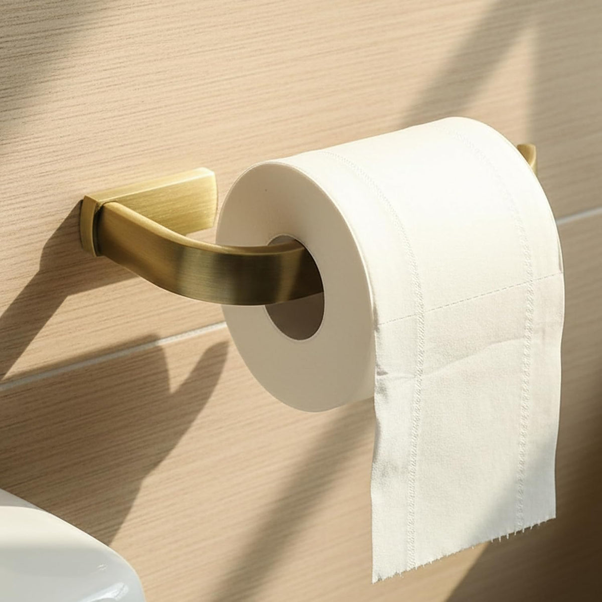 Flybath brushed bronze paper holder packaging and included screws