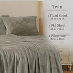 NY Loft twin size taupe fleece sheet set folded display
