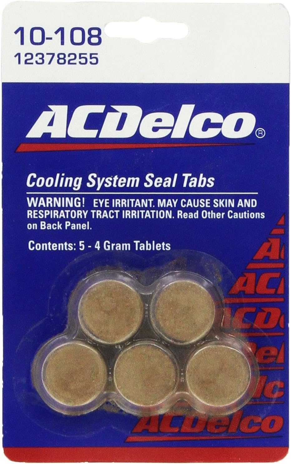 General Motors Genuine GM cooling system seal tablets front view automotive radiator sealant pack