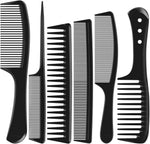Kolavia 6 piece professional carbon fiber hair comb set front view