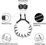 Adjustable stainless steel links being detached for custom pet neck sizing.